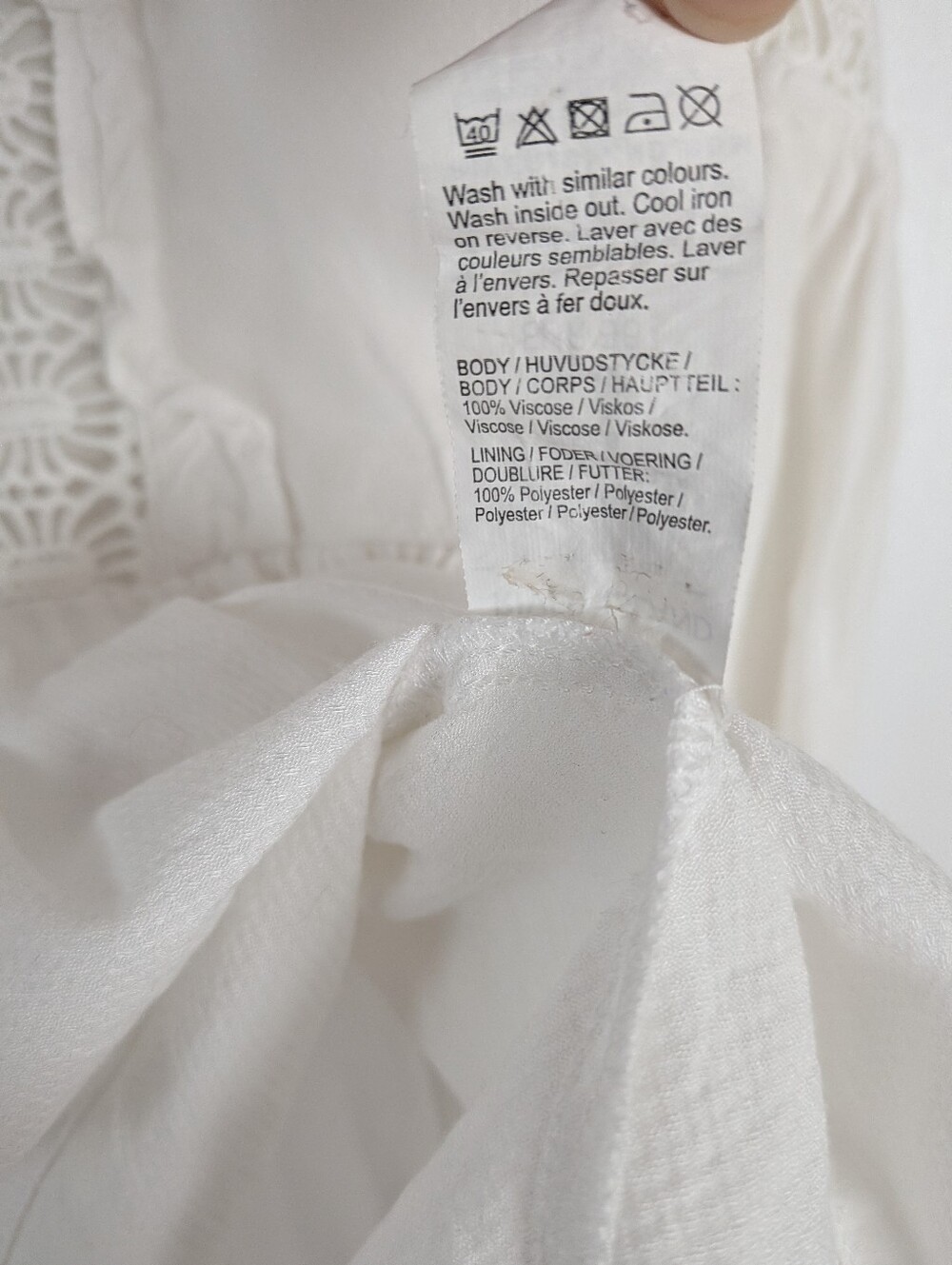 River Island Viscose embroidered Bohemian Blouse white Small - Picture 4 of 8